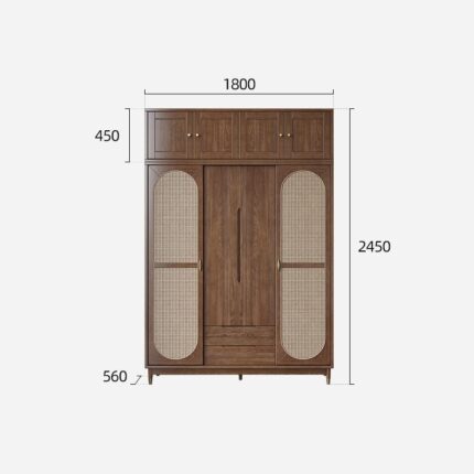 Tủ Áo Gỗ Sồi Tự Nhiên Sơn Màu Gỗ Óc Chó Cao Cấp – ALU.T07